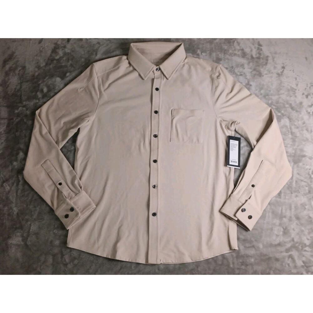NWT Rhone WFH Shirt Mens Small Bone Beige